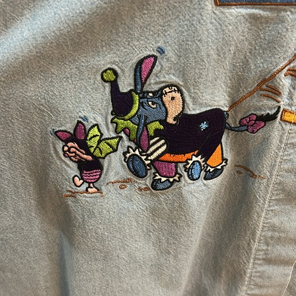 Vintage Disney Halloween Embroidered Denim Button Down - Picture 4 of 12